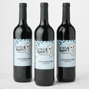 Étiquette Pour Bouteilles De Vin Blue Ghost Little Boo est presque dû Baby shower