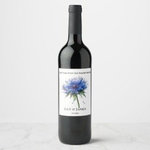 Étiquette Pour Bouteilles De Vin Blue Meadow Magie : Aquarelle Cornflower Art