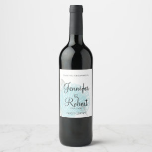 Étiquette Pour Bouteilles De Vin Blue Seashell Beach Wedding Vin Étiquette
