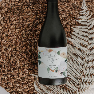 Étiquette Pour Bouteilles De Vin Boho Blooms Merci Mariage personnalisé
