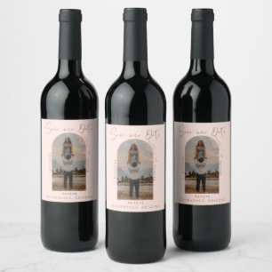 Étiquette Pour Bouteilles De Vin Boho Floral Rose moderne Photo Arch rose