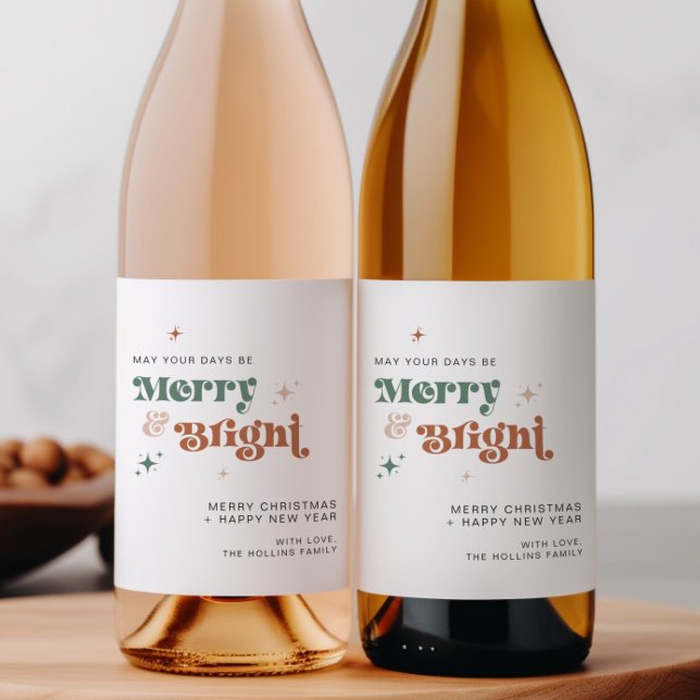 Étiquette Pour Bouteilles De Vin Boho Noël Vin bouteille Étiquette Boire Étiquette  (Créateur téléchargé)