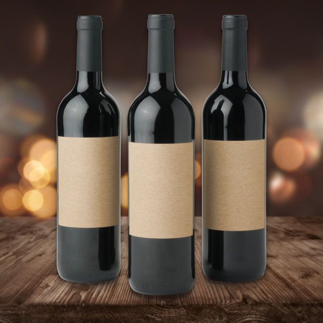 Étiquette Pour Bouteilles De Vin Boho rustique simple Kraft élégant (Créateur téléchargé)