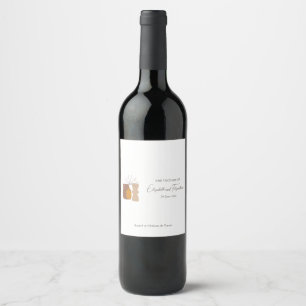 Étiquette Pour Bouteilles De Vin Boho Vases minimalistes Mariage Vin Vintage Boutei