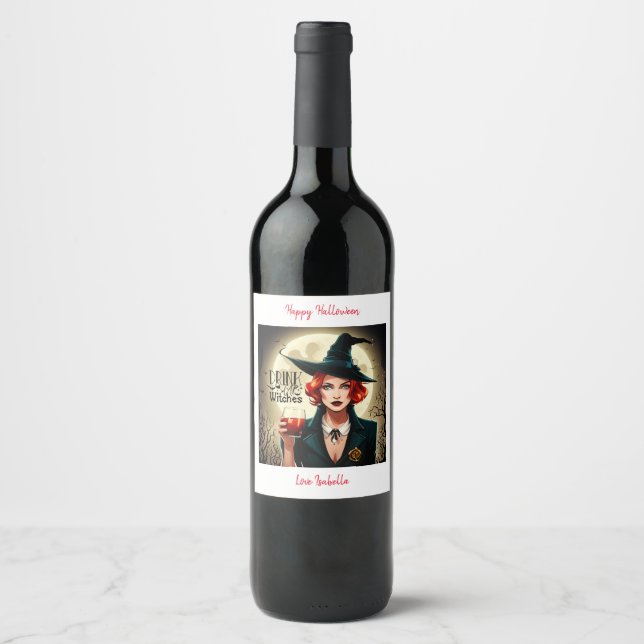 Étiquette Pour Bouteilles De Vin Boire des sorcières (Devant)