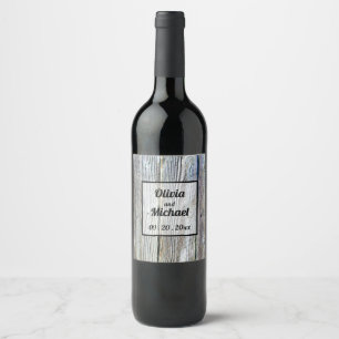 Étiquette Pour Bouteilles De Vin Bois de grange rustique