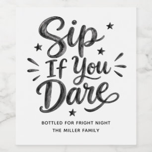Étiquette Pour Bouteilles De Vin Boissons amusantes pour une fête d'Halloween 'Si v