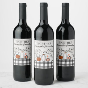 Étiquette Pour Bouteilles De Vin Bon thanksgiving personnalisé
