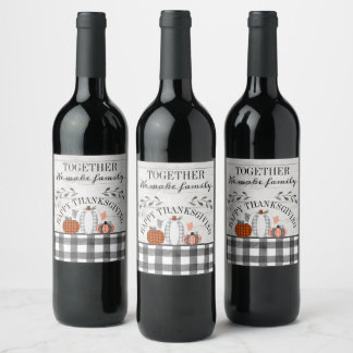 Étiquette Pour Bouteilles De Vin Bon thanksgiving personnalisé