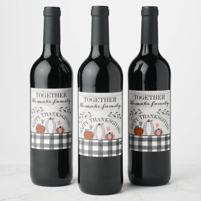 Étiquette Pour Bouteilles De Vin Bon thanksgiving personnalisé (Bouteilles)