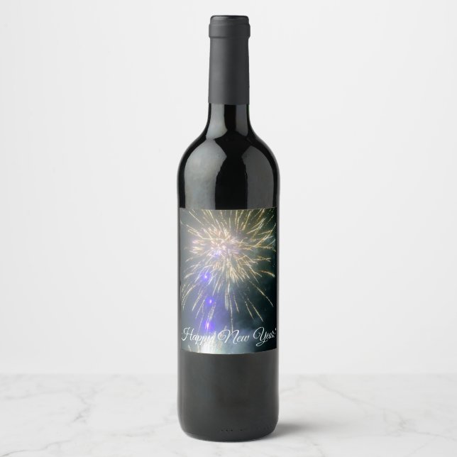 Étiquette Pour Bouteilles De Vin Bonne année - (Devant)