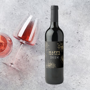 Étiquette Pour Bouteilles De Vin Bonne année Black Gold
