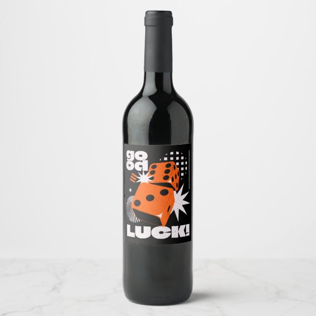 Étiquette Pour Bouteilles De Vin Bonne chance (Devant)