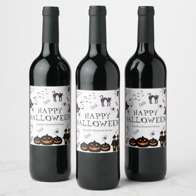 Étiquette Pour Bouteilles De Vin Bonne fête d'Halloween (Bouteilles)