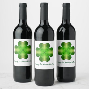 Étiquette Pour Bouteilles De Vin Bonne Saint Patrick et Bonne chance Personnalisée
