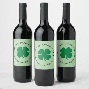 Étiquette Pour Bouteilles De Vin Bonne St. Patrick's Day Shamrock Lucky Charm