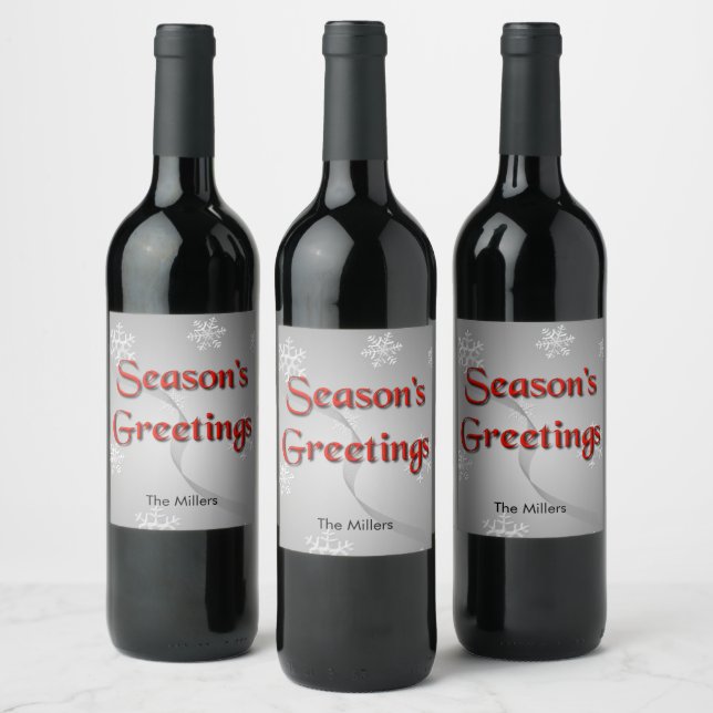 Étiquette Pour Bouteilles De Vin Bonnes Fêtes vacances (Bouteilles)