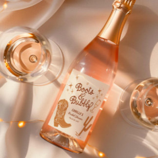 Étiquette Pour Bouteilles De Vin Bottes à main et Fête des mariées à bulles