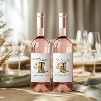 Étiquette Pour Bouteilles De Vin Bottes élégantes et Fête des mariées Bubbly