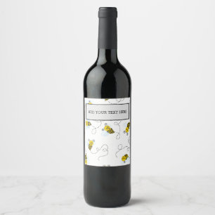 Étiquette Pour Bouteilles De Vin Bourdon Volant Jaune Noir Abeille Bourdon