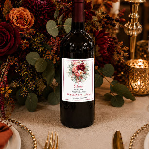 Étiquette Pour Bouteilles De Vin Bourgogne doré eucalyptus automne floral bohème ru
