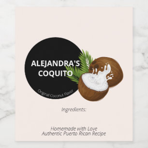 Étiquette Pour Bouteilles De Vin Bouteille de Coquito Splash à la noix de coco de c
