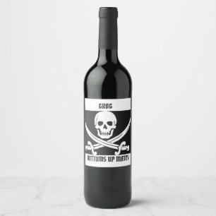 ÉTIQUETTE POUR BOUTEILLES DE VIN BOUTEILLE DE GROG DE PIRATE