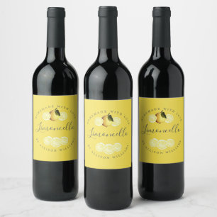 Étiquette Pour Bouteilles De Vin Bouteille de Limoncello sur mesure Étiquette Jaune