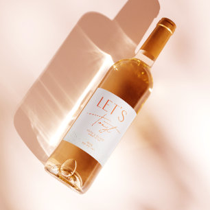 Étiquette Pour Bouteilles De Vin Bouteille de Mariage moderne rose vif personnalisé