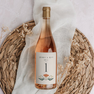 Étiquette Pour Bouteilles De Vin Bouteille de vin Art Nouveau vintage Numéro de tab