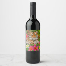 Bouteille de vin de jus de tigre étiquette
