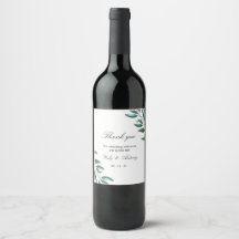 Bouteille de vin de mariage élégante et minimalist