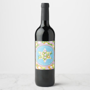 Étiquette Pour Bouteilles De Vin Bouteille de vin de Pâque Étiquette Fleurs de Pâqu