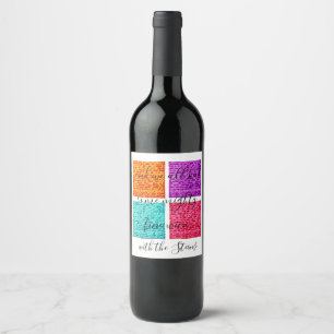 Étiquette Pour Bouteilles De Vin Bouteille de vin de Pâques Étiquette Matzahs color