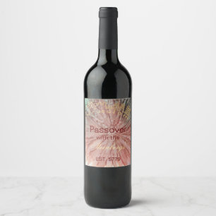 Étiquette Pour Bouteilles De Vin Bouteille de vin de Pessah Étiquette Pinkish Flor