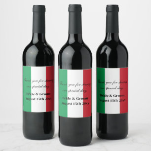 Étiquette Pour Bouteilles De Vin Bouteille de vin drapeau italien étiquette pour la