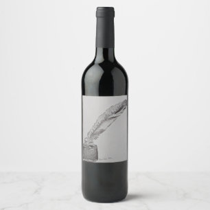 Étiquette Pour Bouteilles De Vin Bouteille de vin étiquette, Plume n encre, Mariage
