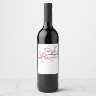 ÉTIQUETTE POUR BOUTEILLES DE VIN BOUTEILLE DE VIN ÉTIQUETTE : SAKURA CHERRY BLOSSOM
