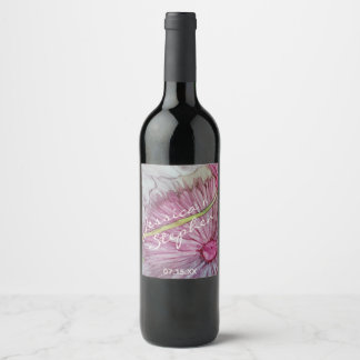Étiquette Pour Bouteilles De Vin Bouteille de vin mariage Étiquette Turquois et lav