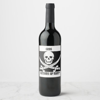 ÉTIQUETTE POUR BOUTEILLES DE VIN BOUTEILLE PIRATE GROG