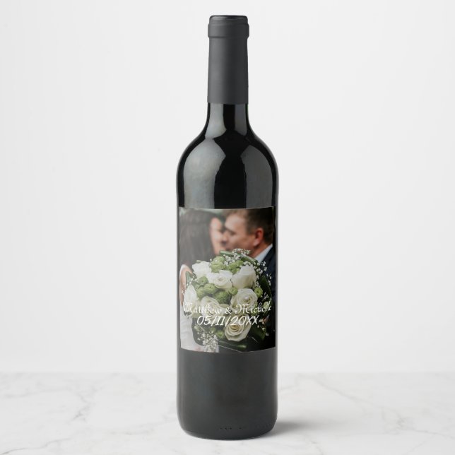 Étiquette Pour Bouteilles De Vin Bouteilles de Mariage customisées (Devant)