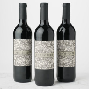 Étiquette Pour Bouteilles De Vin Bouton de fiancé de William Morris damassé antique