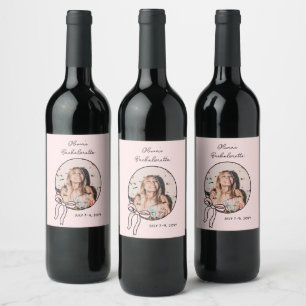 Étiquette Pour Bouteilles De Vin Bows & Babes Bachelorette Rose Girlly Vin personna