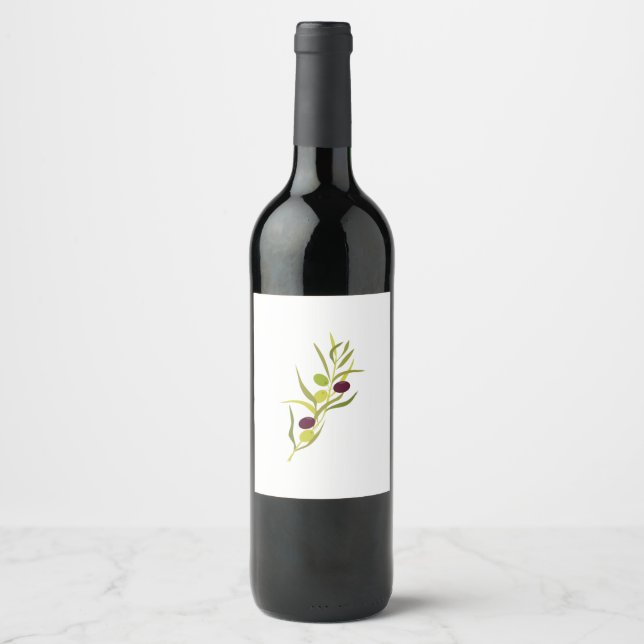 Étiquette Pour Bouteilles De Vin Branche d'olive (Devant)
