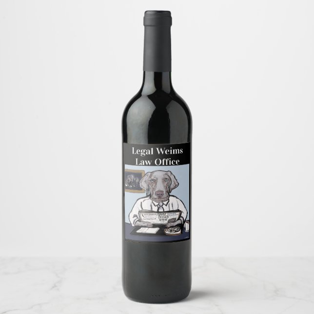 Étiquette Pour Bouteilles De Vin Braque de Weimar (Devant)