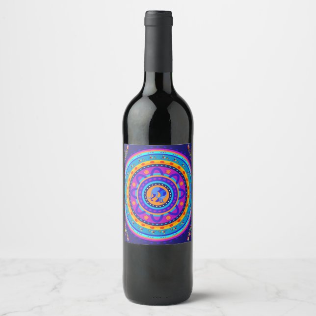 Étiquette Pour Bouteilles De Vin Braque de Weimar & Lapins (Devant)