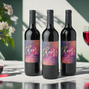 Étiquette Pour Bouteilles De Vin Bravo Aux Constellations De Nebula Galaxy Mariage