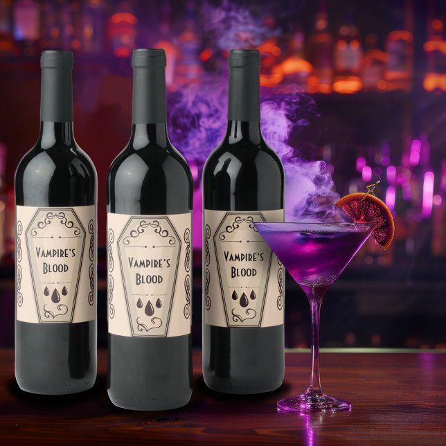 Étiquette Pour Bouteilles De Vin Brebis et Boos Vampire sang apothecaire (Créateur téléchargé)