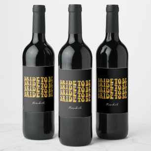 Étiquette Pour Bouteilles De Vin Bride pour être Gold Parties scintillant Texte ave