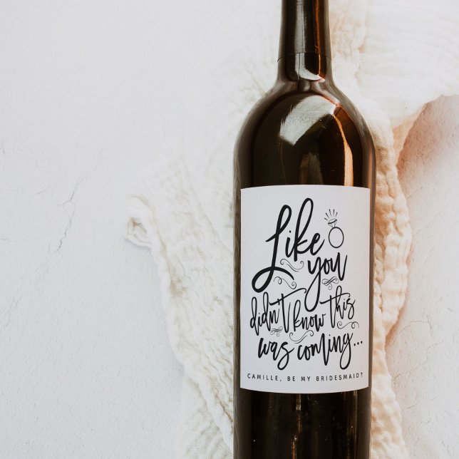 Étiquette Pour Bouteilles De Vin Bridesmaid Botte de vin Étiquette Calligraphie noi (Créateur téléchargé)